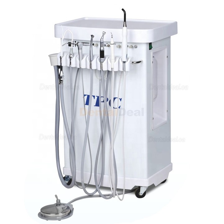 TPC MC3600 Mobile Dental Delivery Cart Unit with Built-in Air Compressor + Scaler + Curing Light